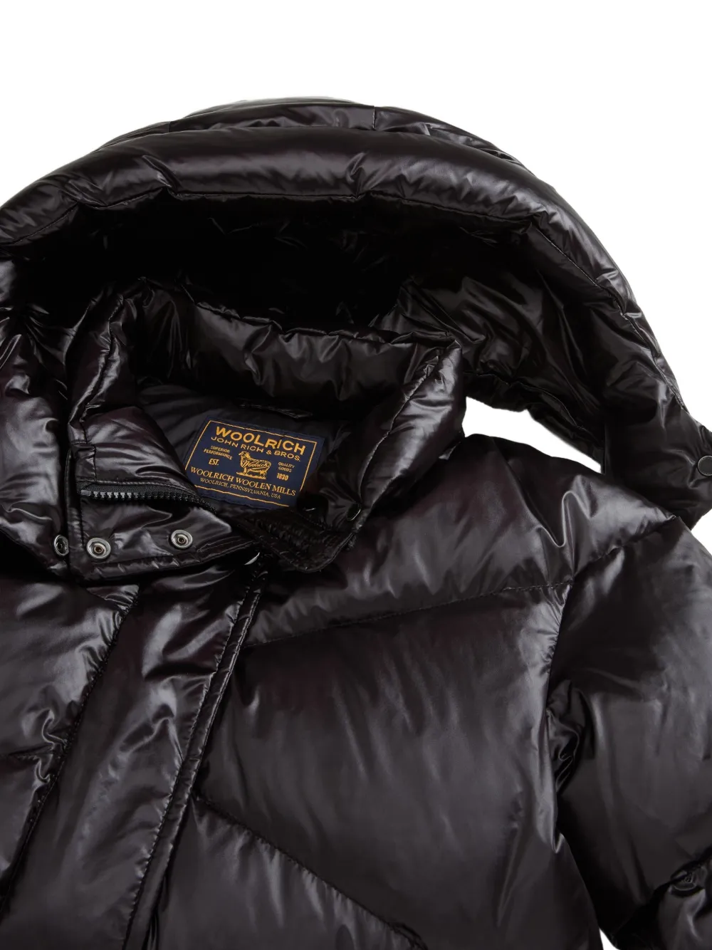 Woolrich Kids black quilted coat Zwart