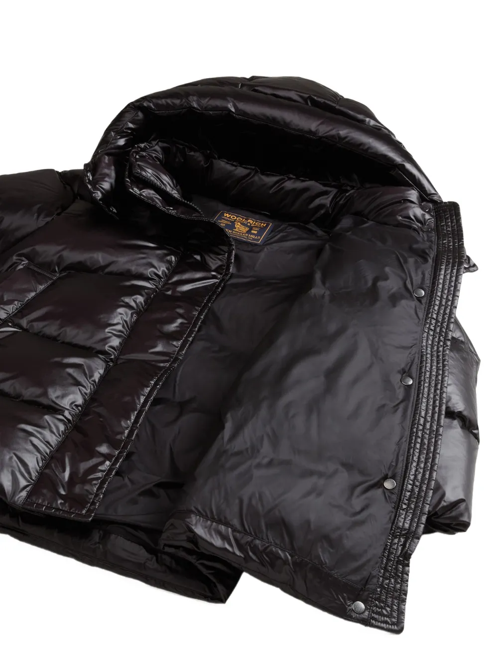 Woolrich Kids black quilted coat Zwart