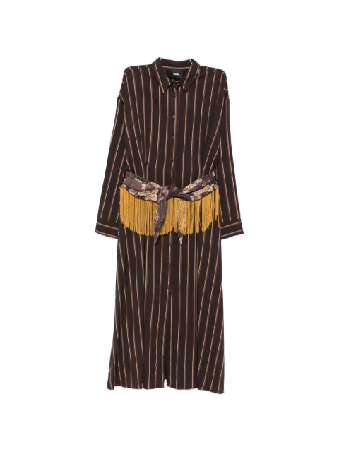 DIXIE striped fringed midi dress