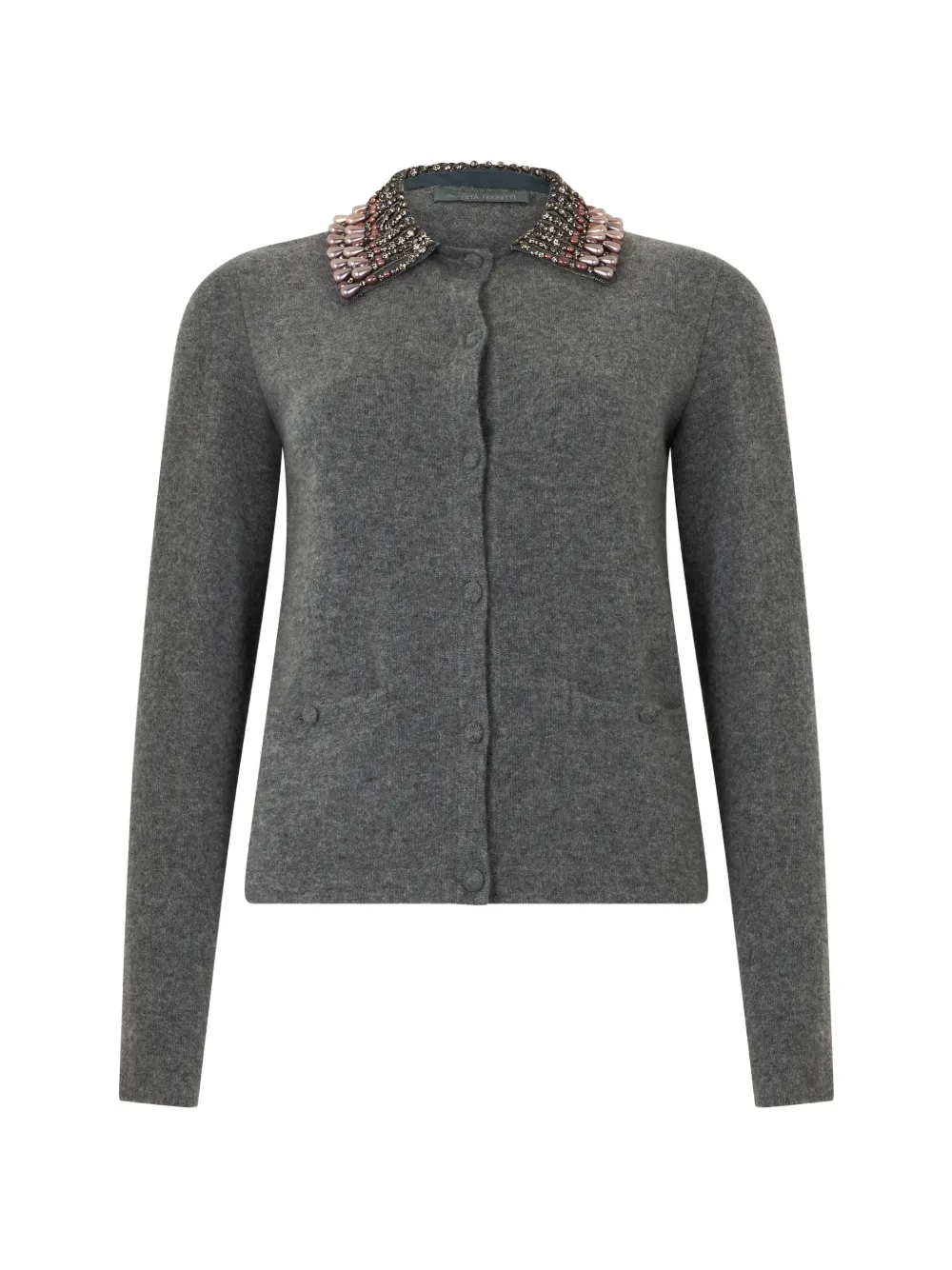 Alberta Ferretti bead-embellished cardigan - Grau