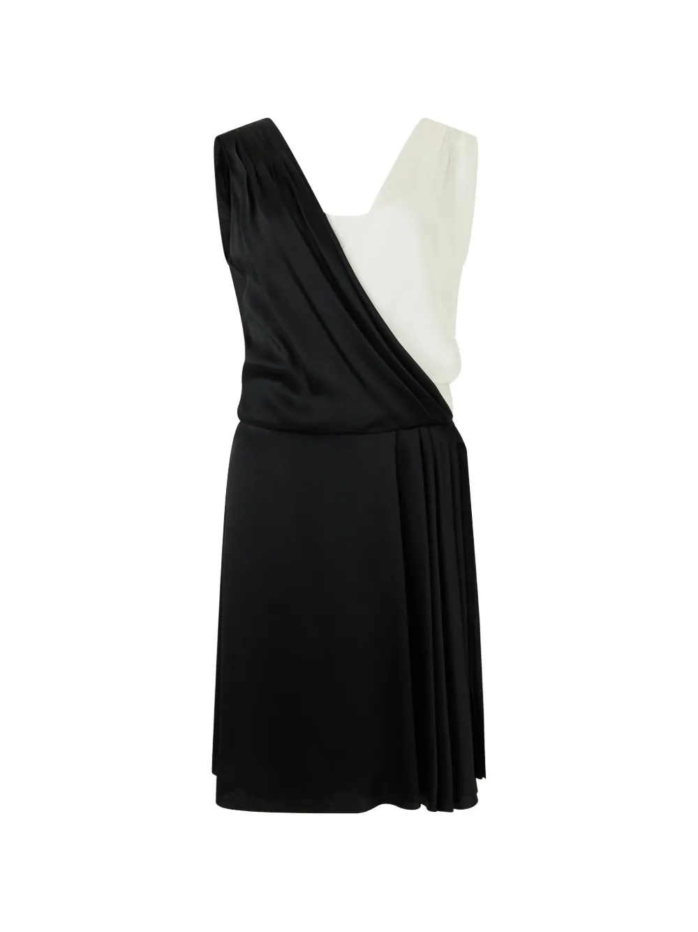 Alberta Ferretti two-tone draped mini dress Zwart