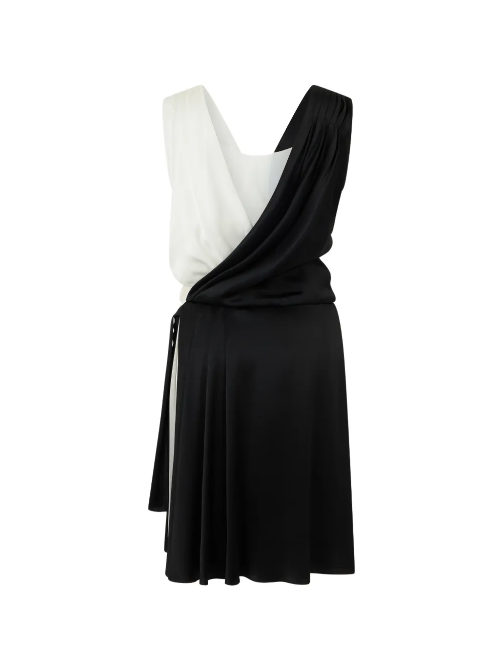 Alberta Ferretti two-tone draped mini dress Zwart