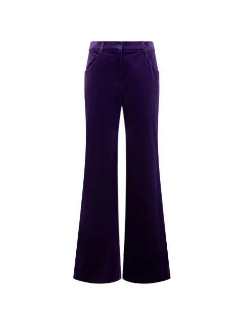 Alberta Ferretti velvet-finish flared trousers