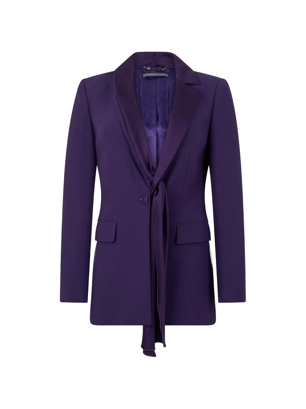Alberta Ferretti Einreihiger Blazer mit Schaldetail - Violett