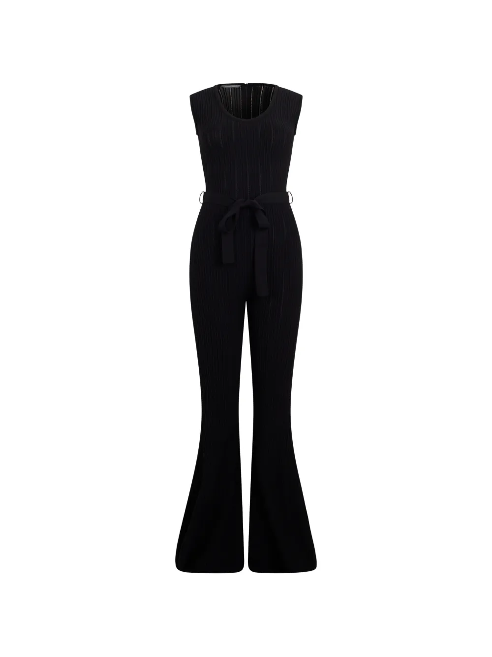 Alberta Ferretti Gerippter Jumpsuit - Schwarz