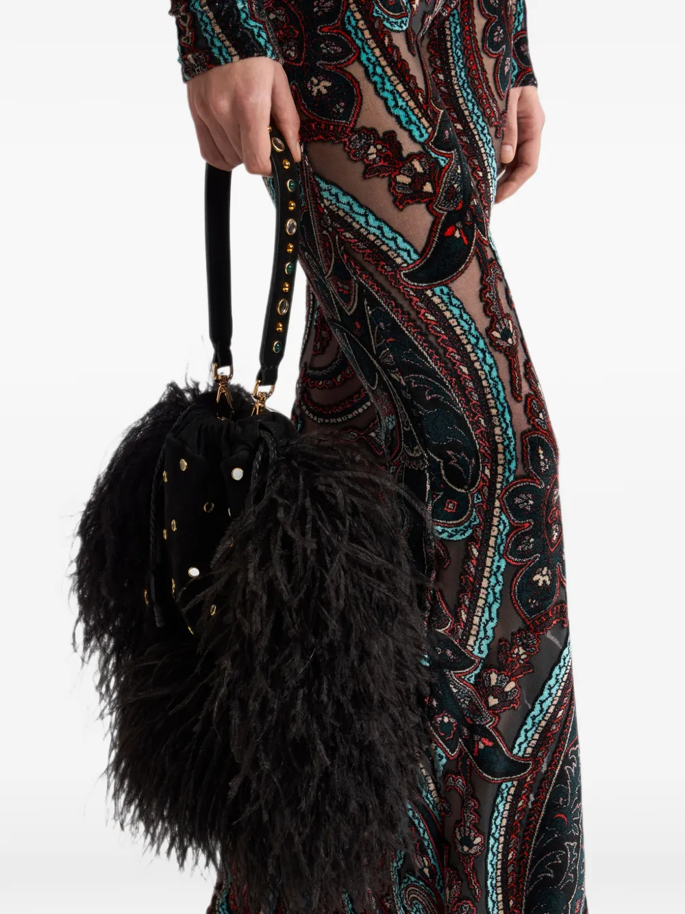 ETRO Suède tas met studs Zwart