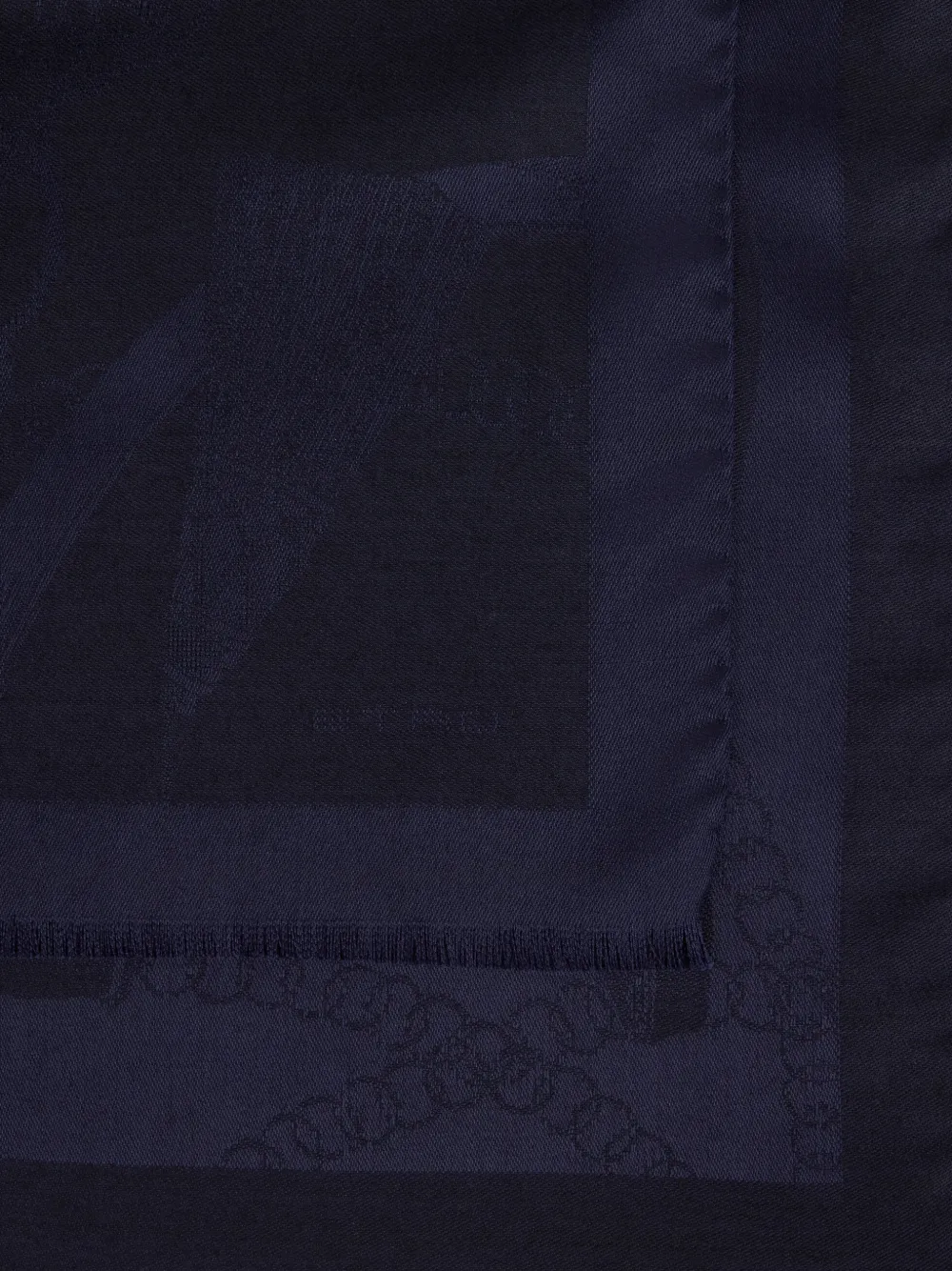 ETRO Zijden-en-wollen sjaal met jacquard patroon Blauw