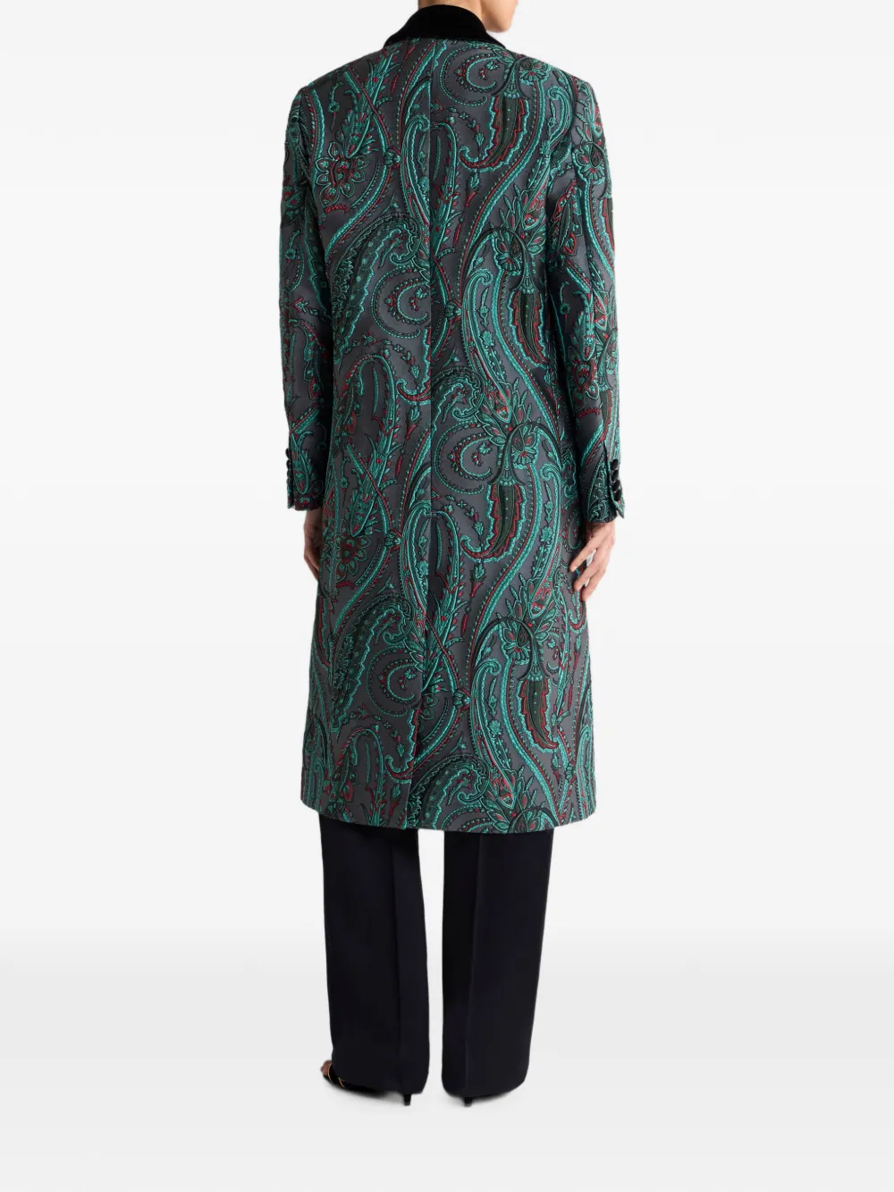 ETRO Jas met dubbele rij knopen en paisley-print Grijs