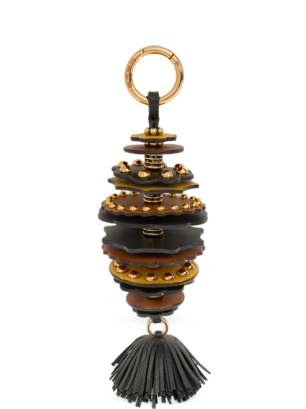ETRO leather charm with discs and tassel
