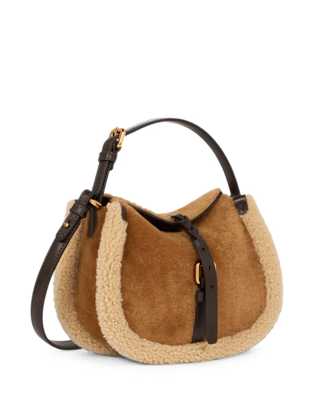 ETRO Kleine Pony lammy schoudertas Bruin