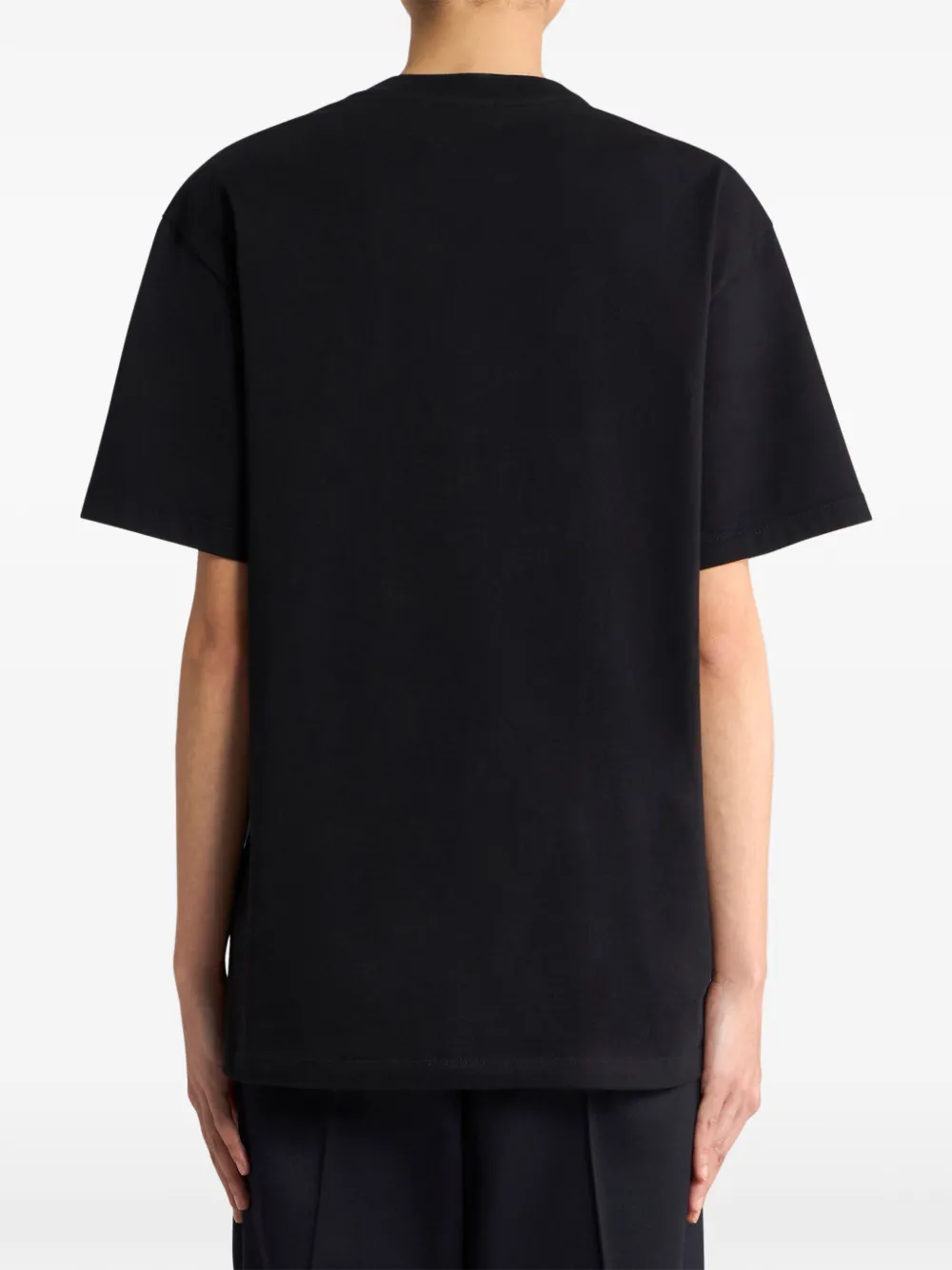 ETRO Katoenen T-shirt met geborduurd logo en veren-print Zwart