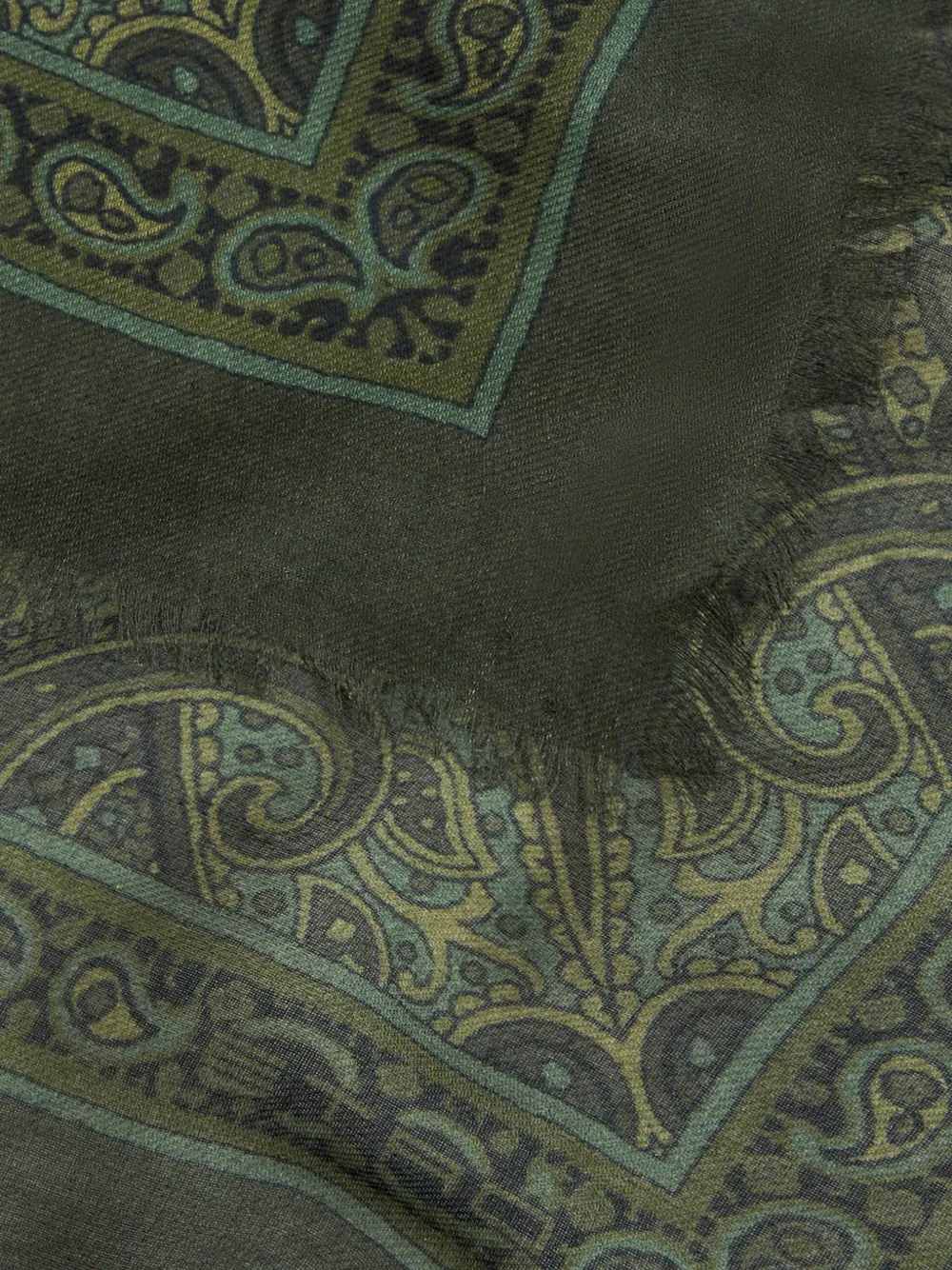 ETRO modal-and-cashmere shawl with symmetrical motif Groen