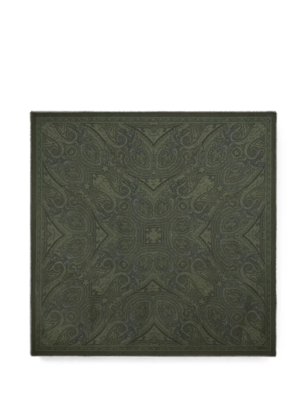 ETRO modal-and-cashmere shawl with symmetrical motif Groen