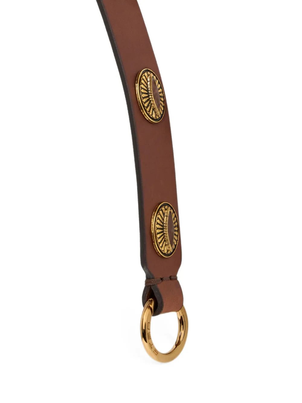 ETRO Leren handvat met ovalen studs Bruin