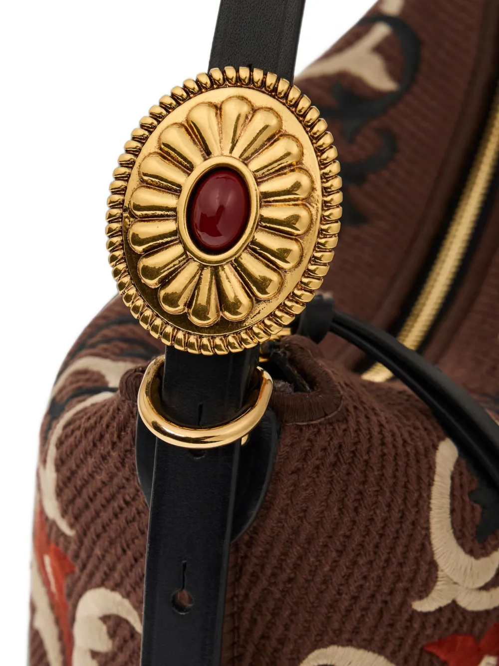 ETRO Medium Rosette canvas tas met borduurwerk Bruin