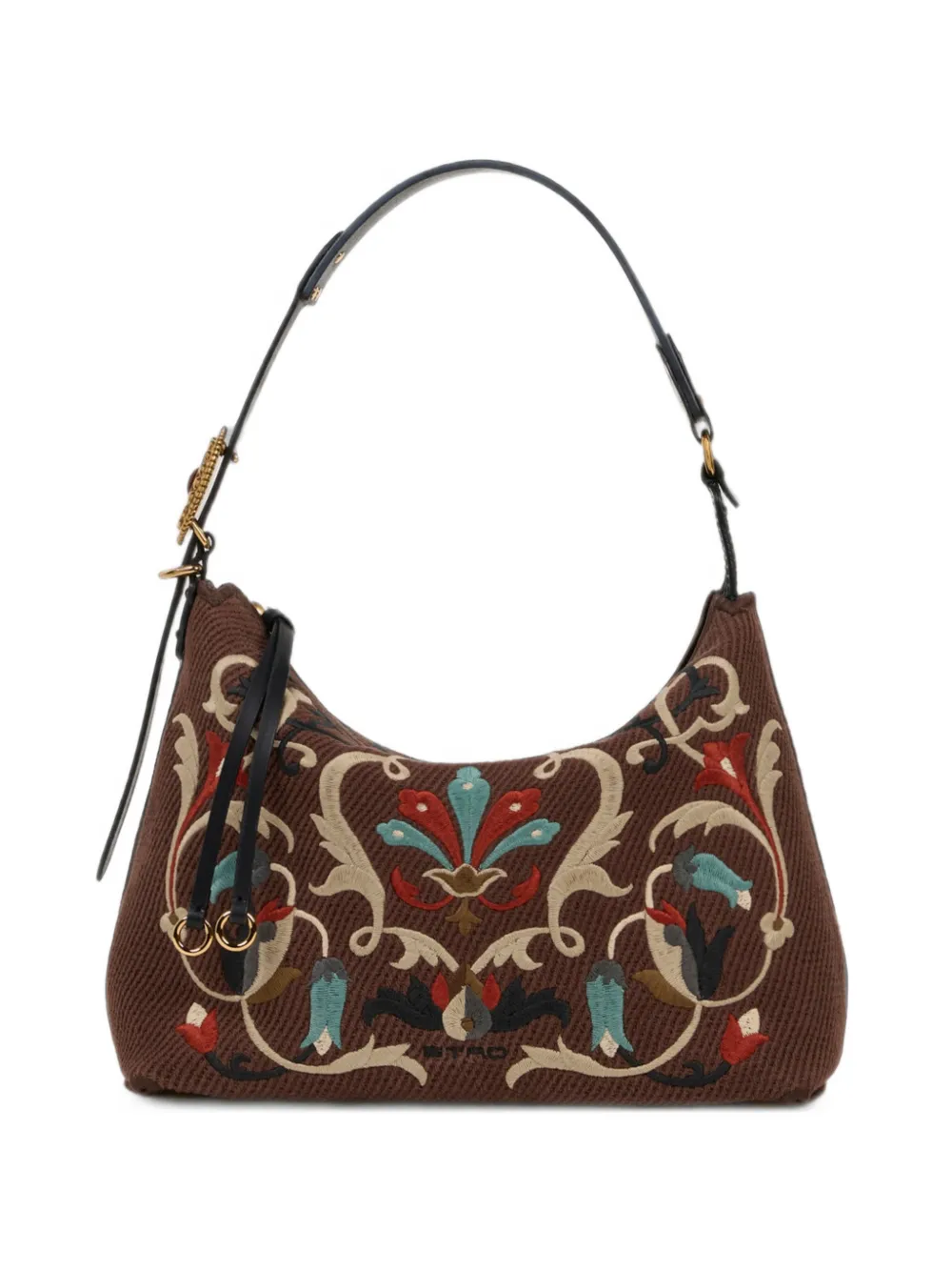 ETRO medium embroidered canvas Rosette bag - Marrone