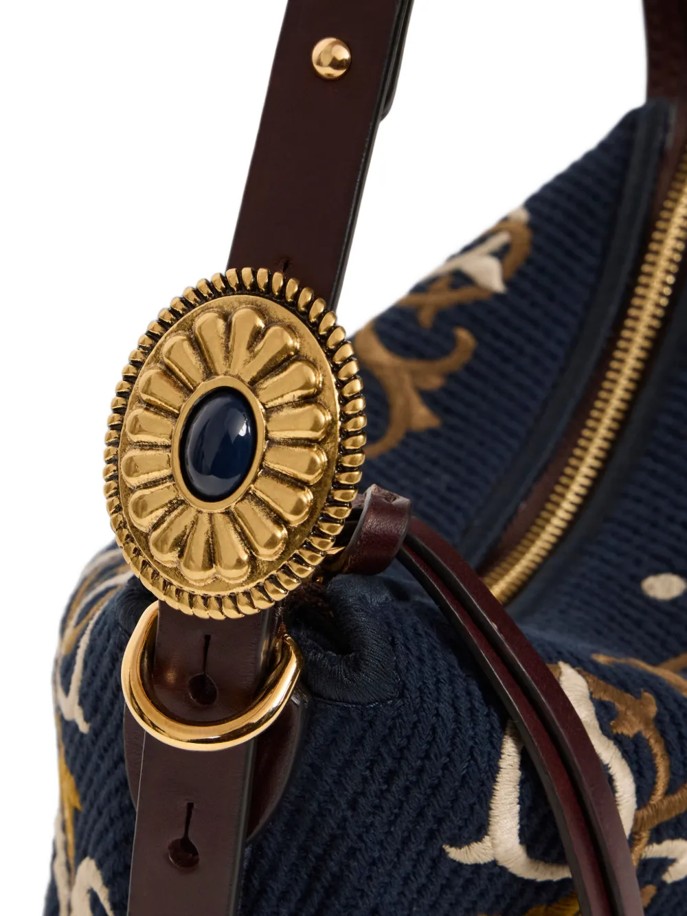 ETRO Rosette kleine canvas tas met borduurwerk Blauw
