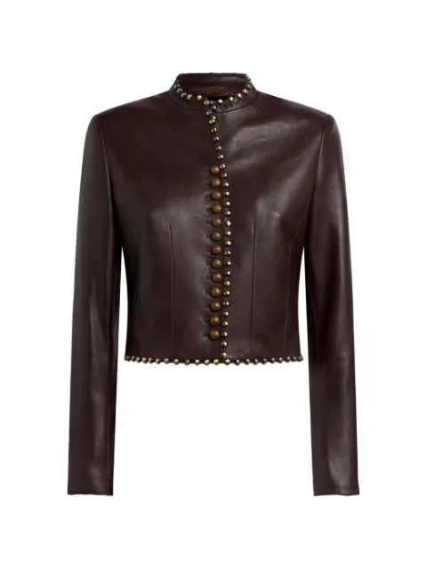 ETRO cropped leather jacket with studs