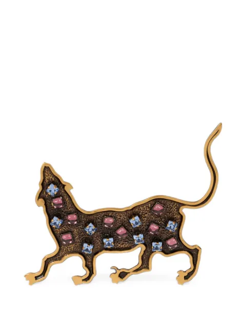 ETRO tiger brooch with coloured rhinestones