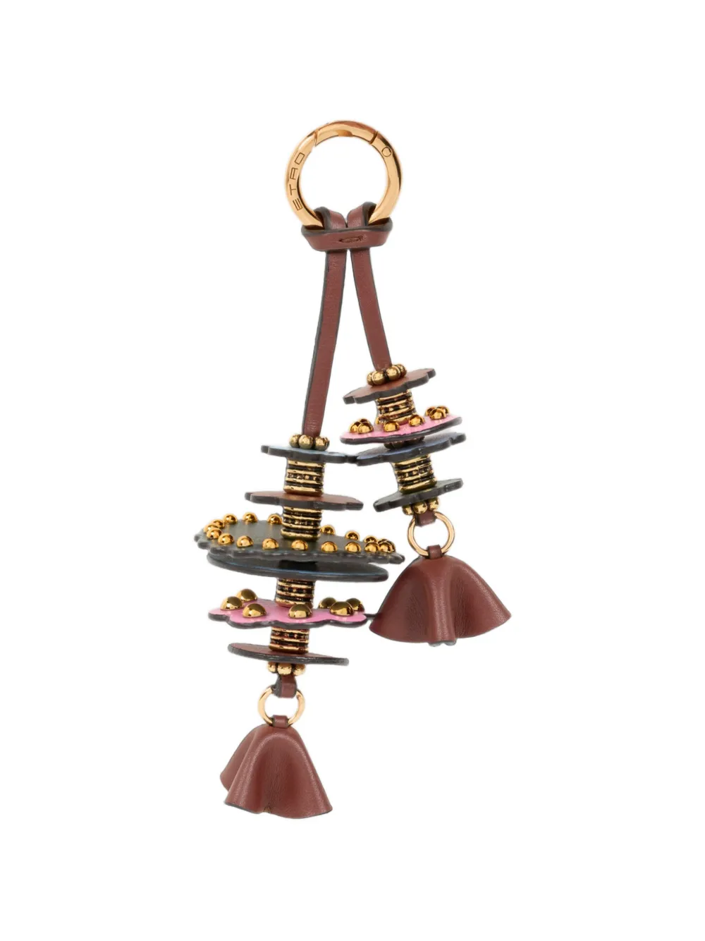 ETRO leather charm with discs and flowers