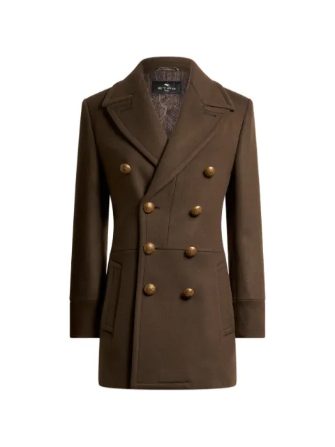 ETRO long double-breasted wool-blend cloth jacket