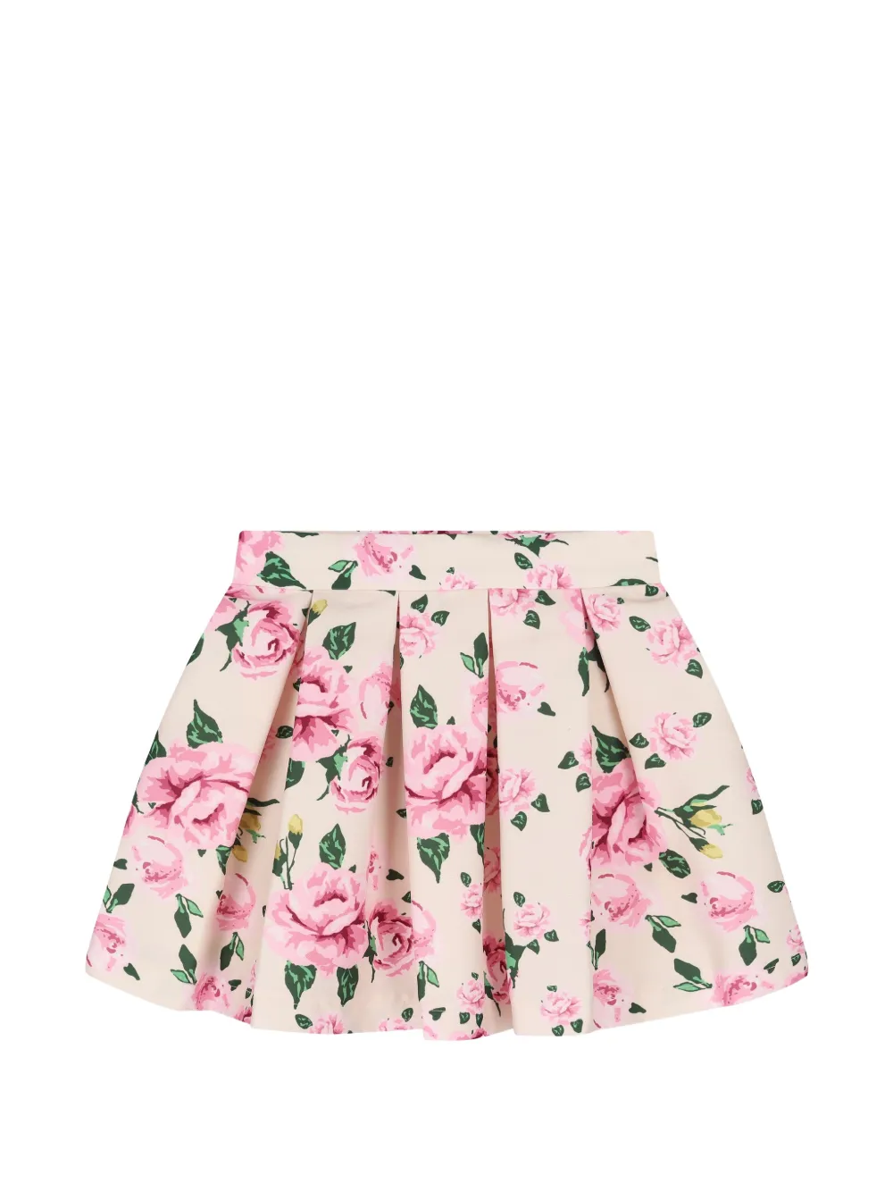 MAMA LUMA KIDS Tweedelige shirt en rok set met bloemenprint en ruches Wit