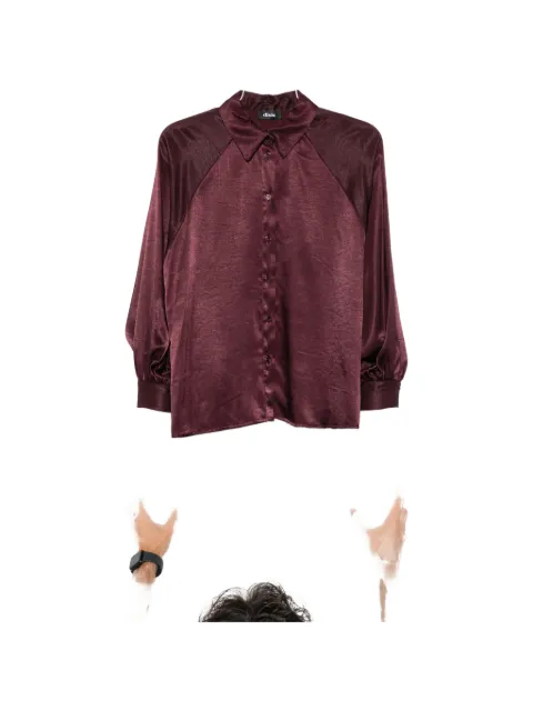 DIXIE satin-finish raglan-sleeve shirt