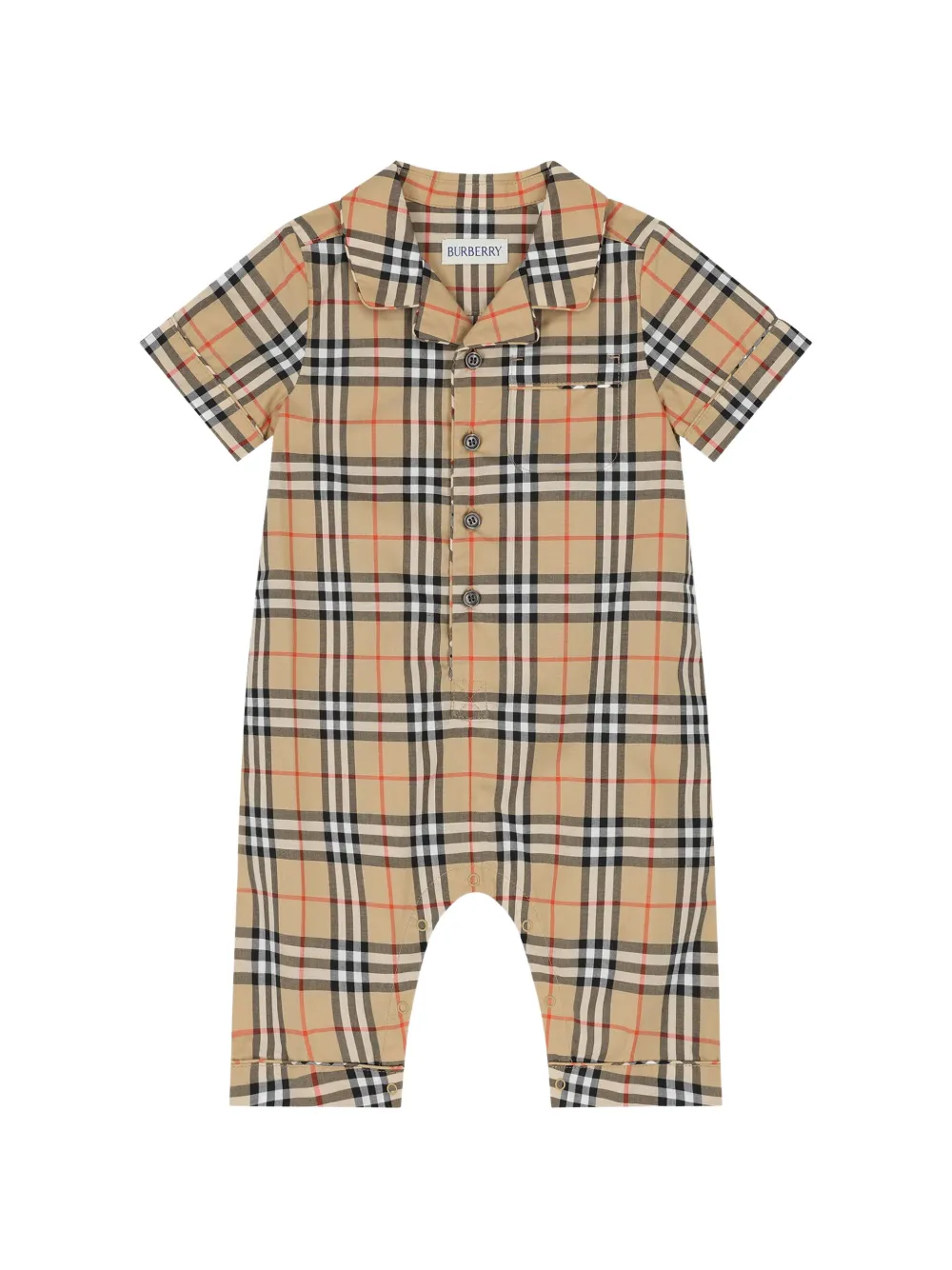 Burberry Kids Tutina Check in cotone - Toni neutri