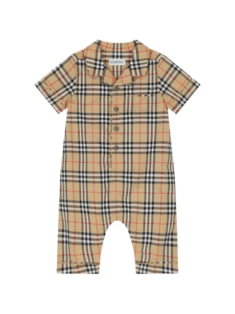 Burberry Kids Check cotton rompers
