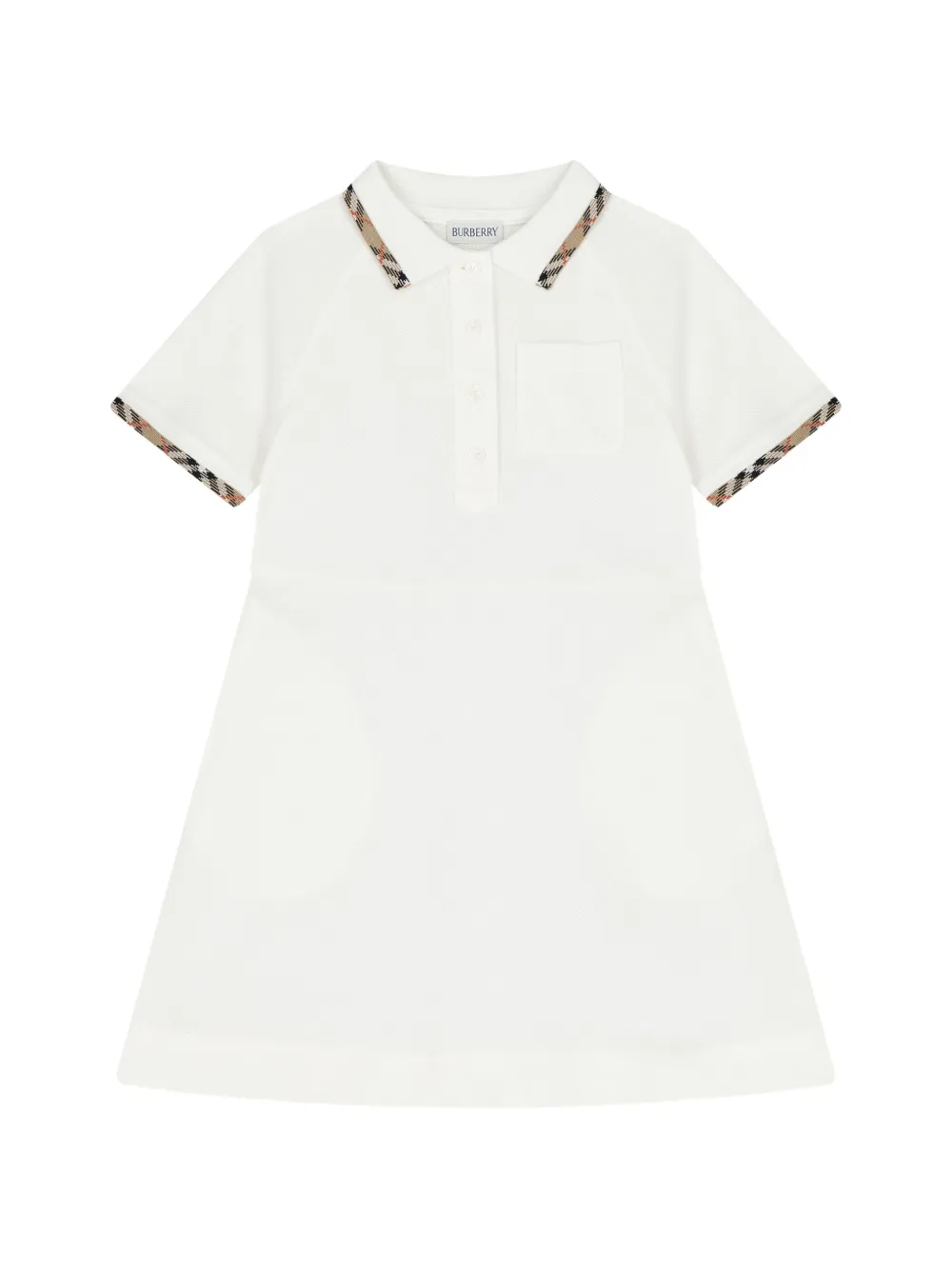 Burberry Kids Check trim polo shirt dress - Weiß