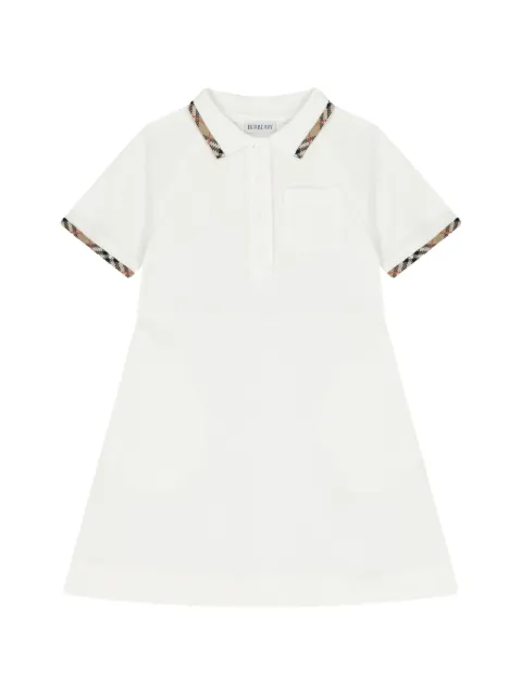 Burberry Kids Check trim polo shirt dress