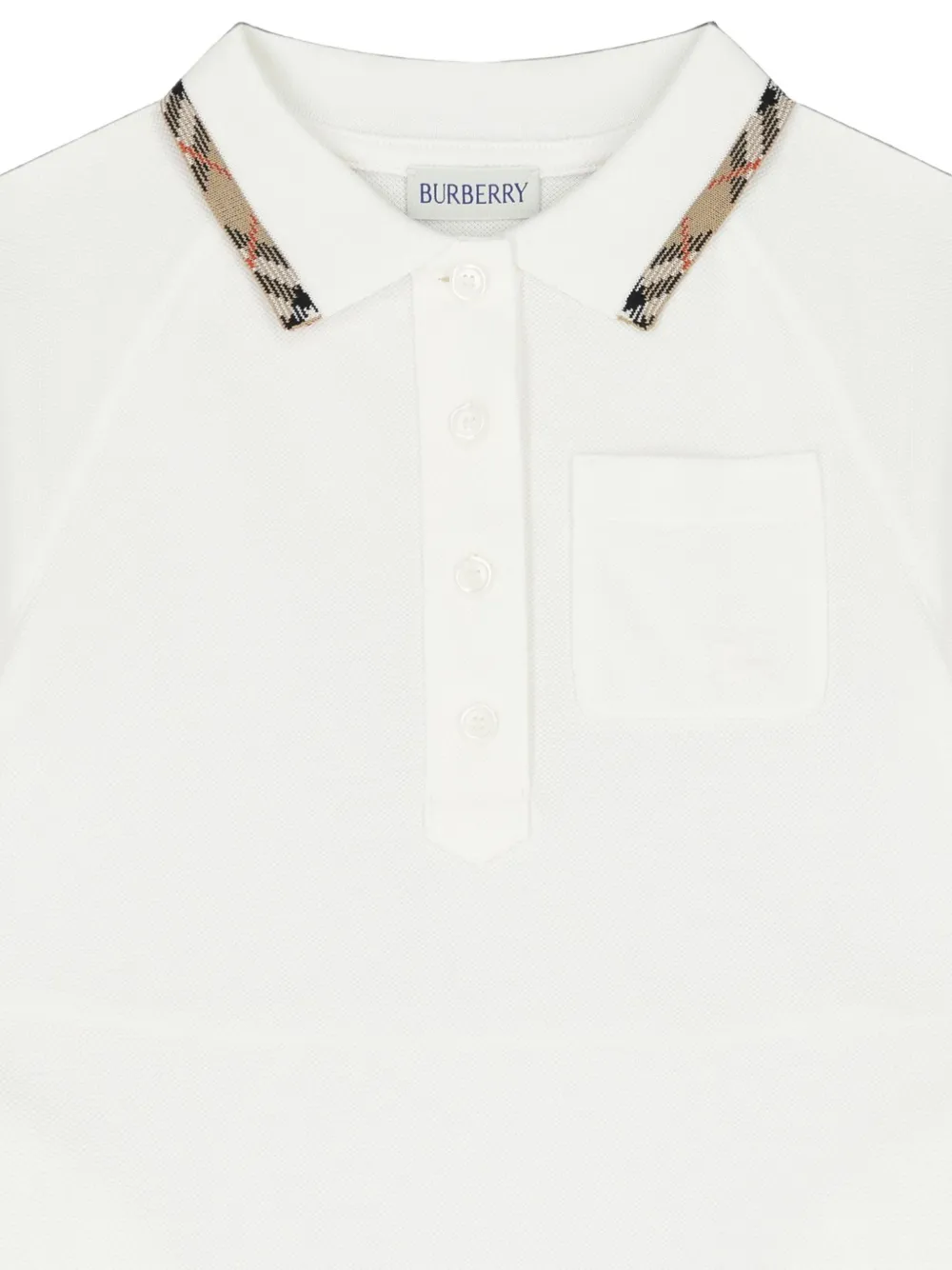 Burberry Kids Polojurk met geruite afwerking Wit