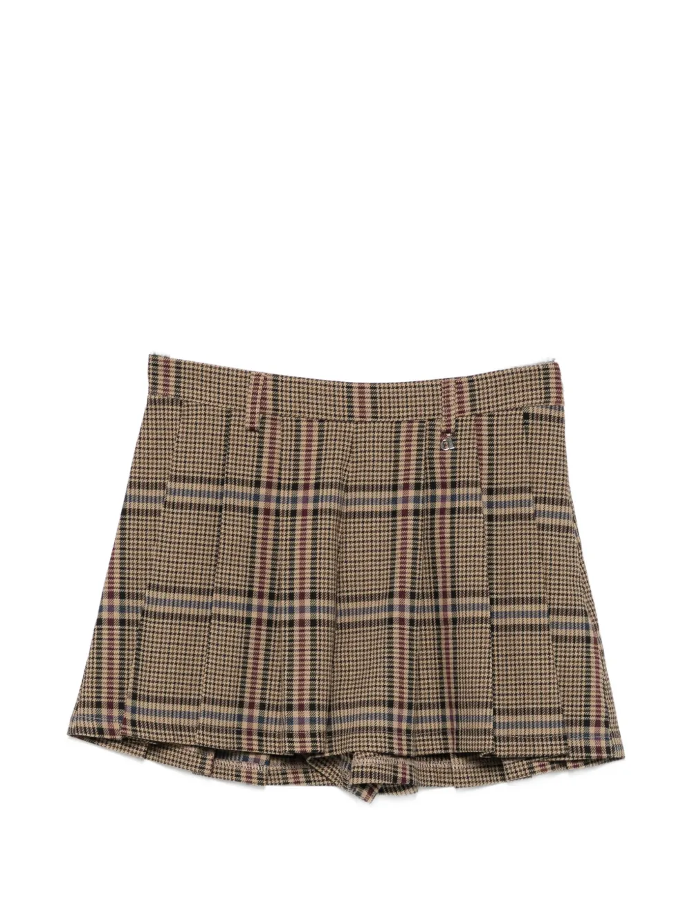 DIXIE check pleated shorts - Marrone