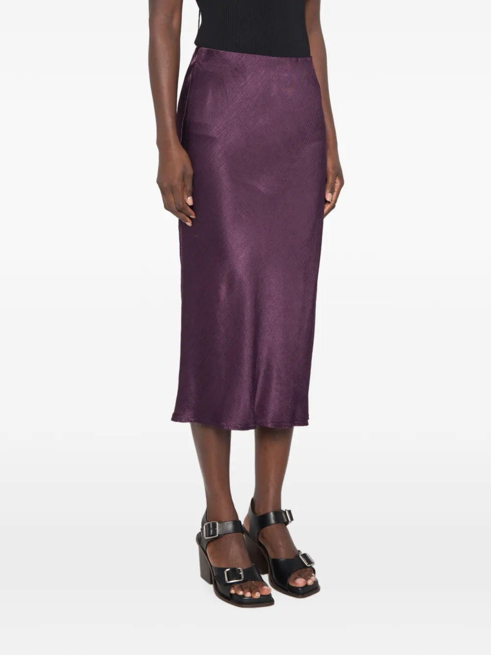 DIXIE Rok met satijnen afwerking Paars