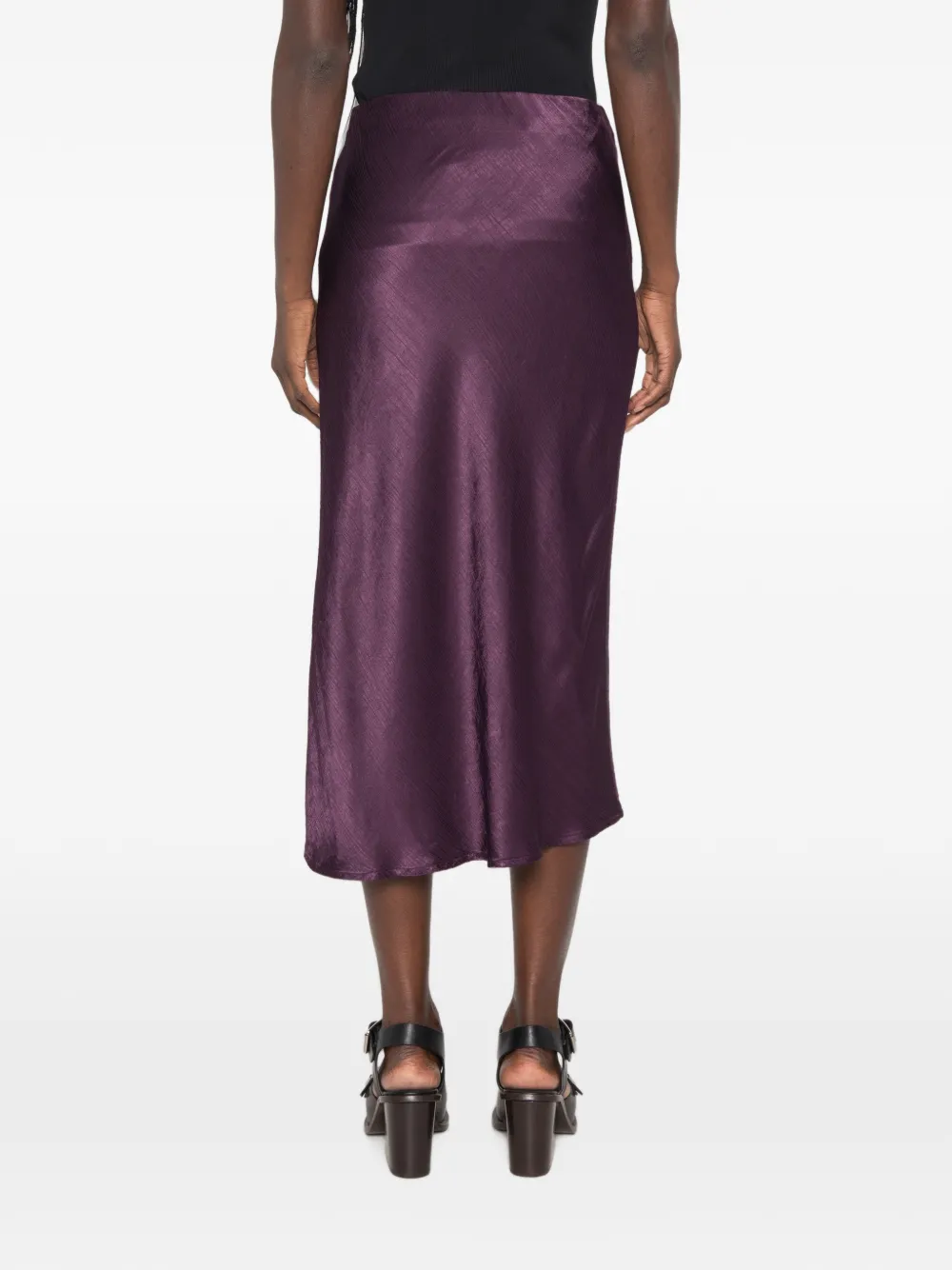 DIXIE Rok met satijnen afwerking Paars