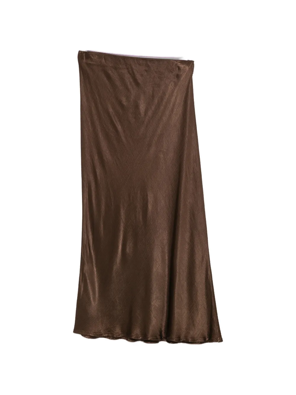 DIXIE Midirock im Satin-Look - Braun