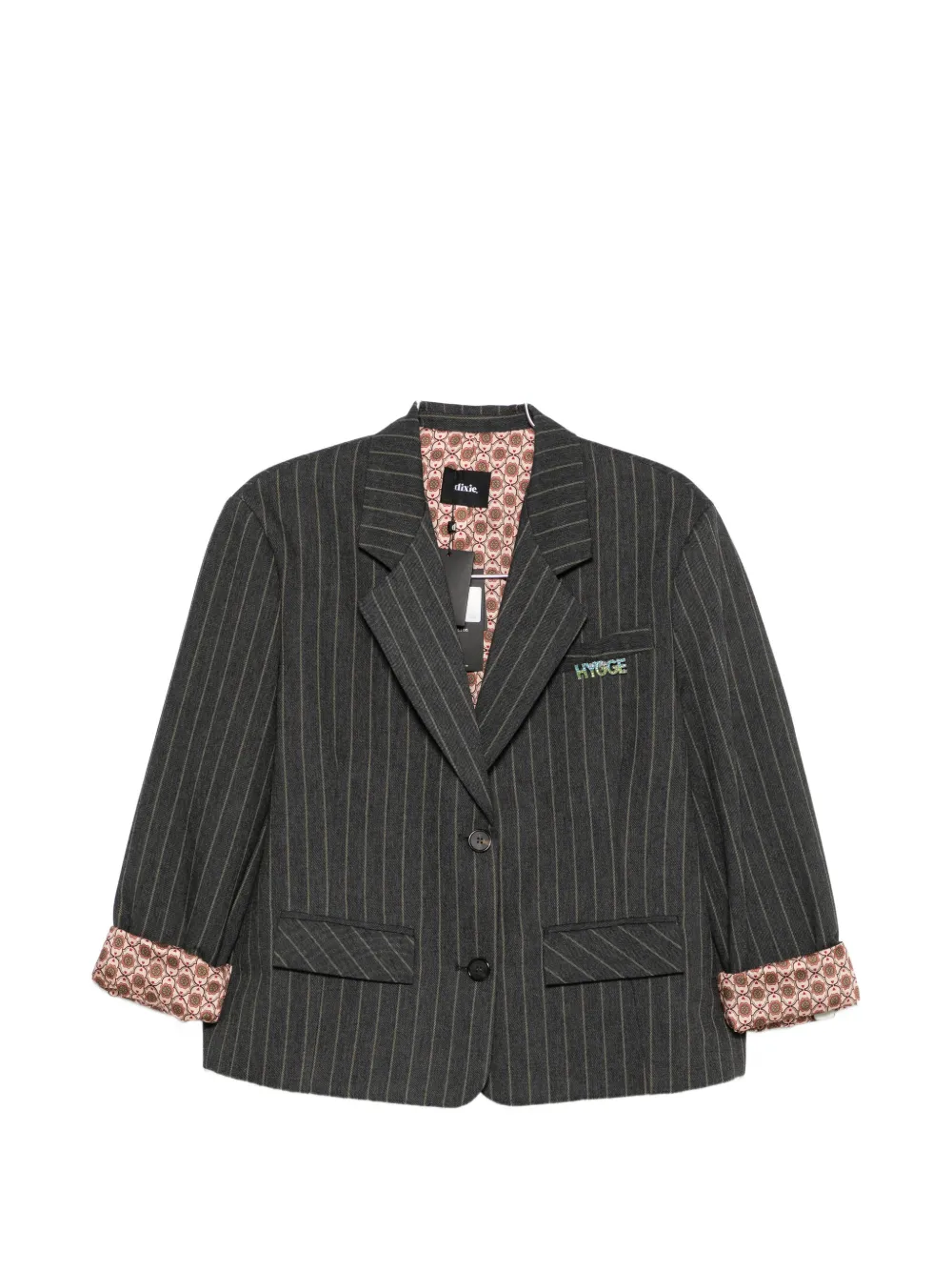 DIXIE pinstripe-print crystal-embellished jacket - Grau
