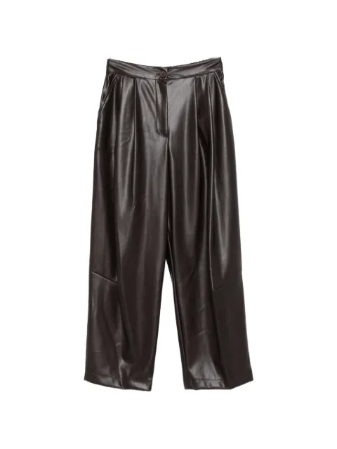 DIXIE pleated faux-leather trousers