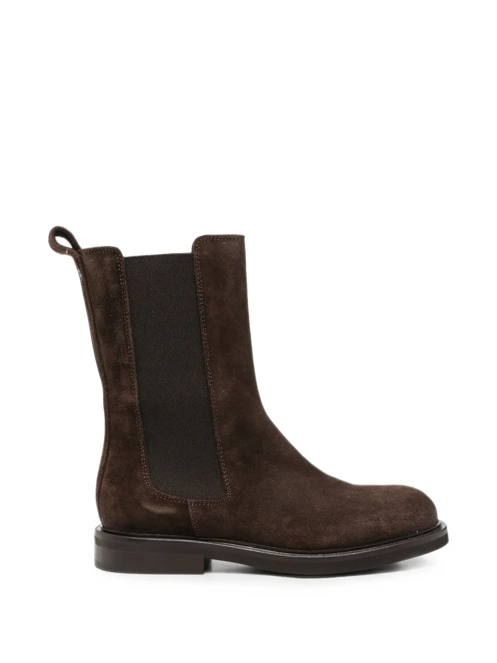 POEVE round-toe suede-finish Chelsea boots