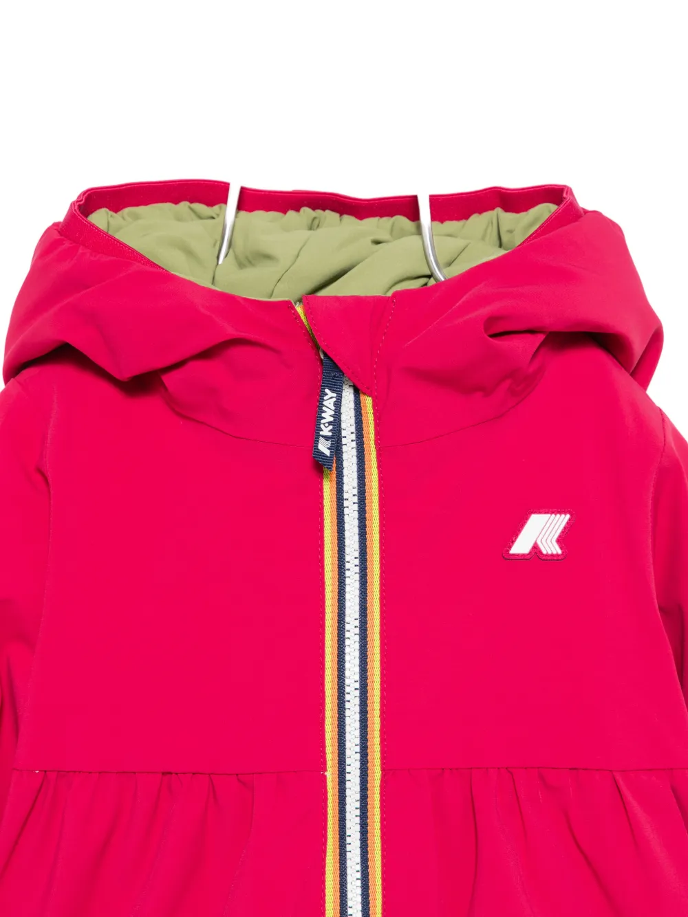 K Way Kids Jack met capuchon en ruches Roze