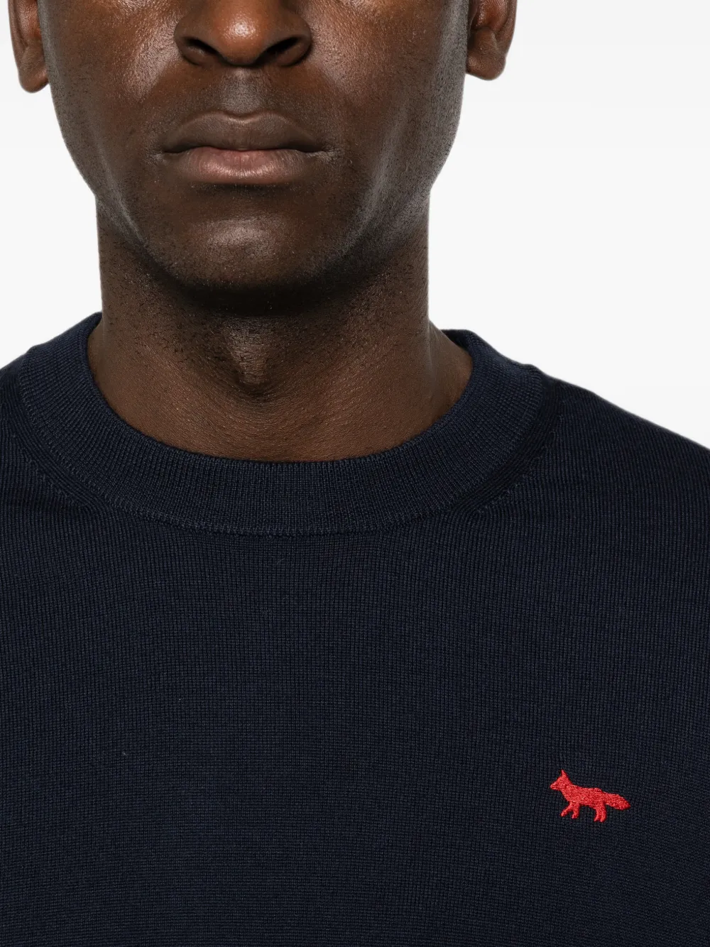 Maison Kitsuné Trui met vossenkop-patch Blauw