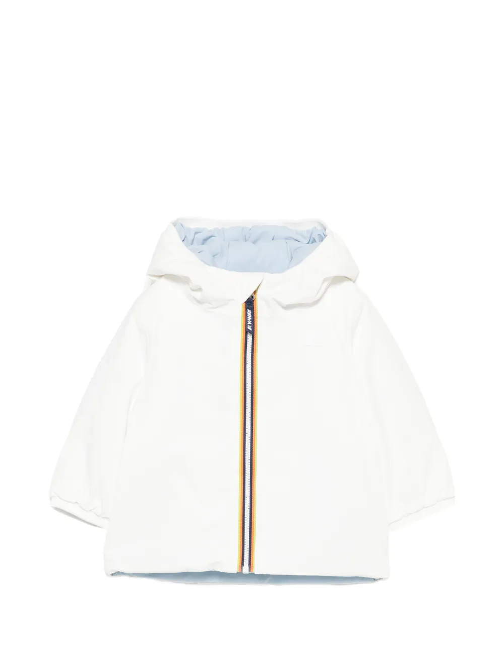 K Way Kids Giacca con cappuccio e logo ricamato - Bianco