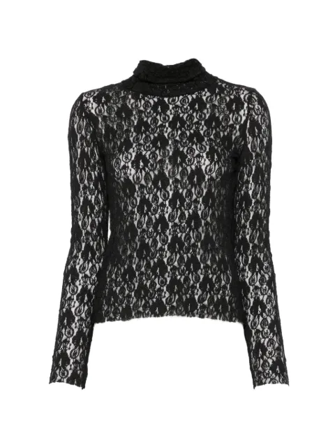 DIXIE top con cuello vuelto de encaje