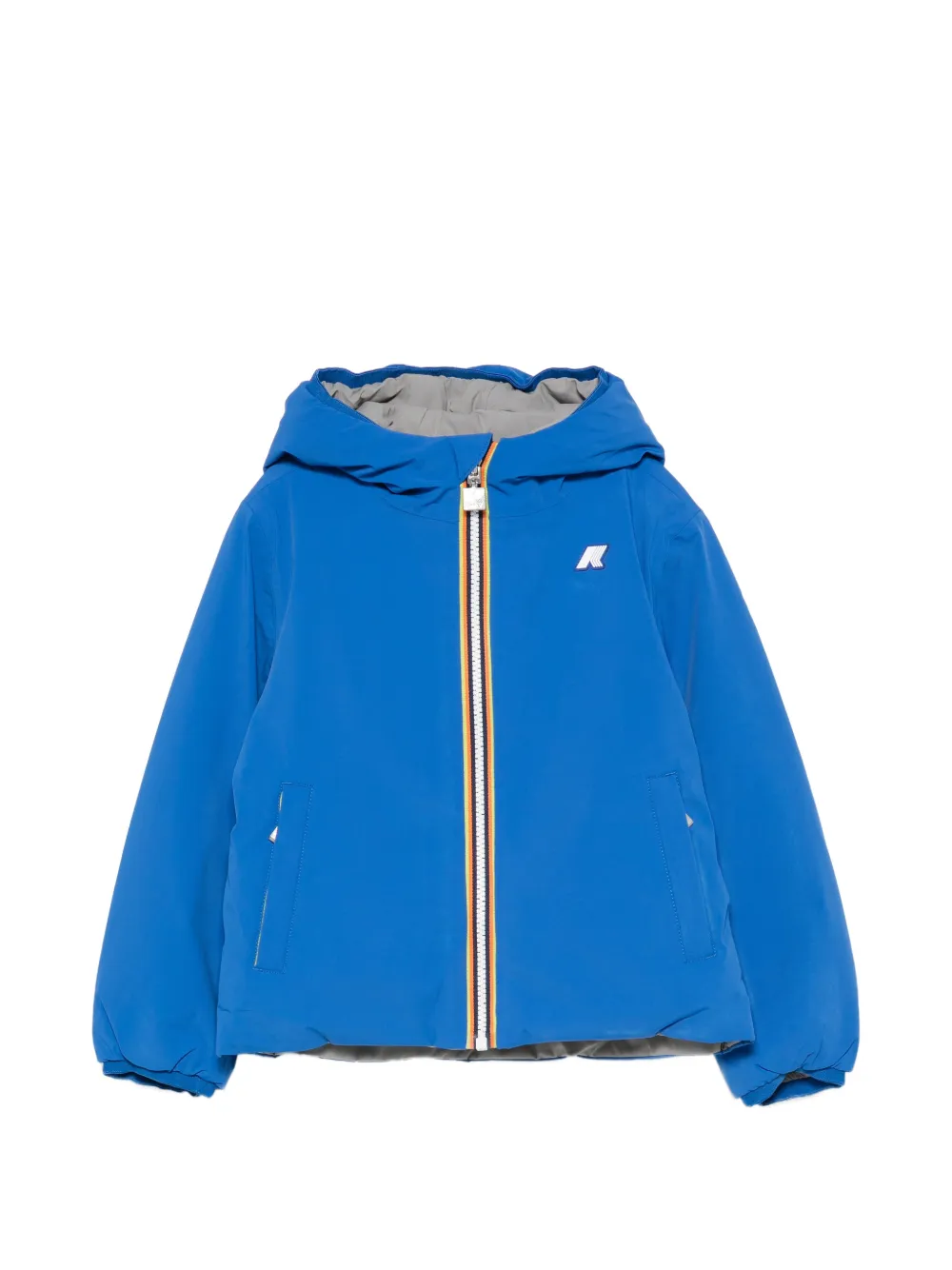 K Way Kids logo-patch hooded jacket Blauw