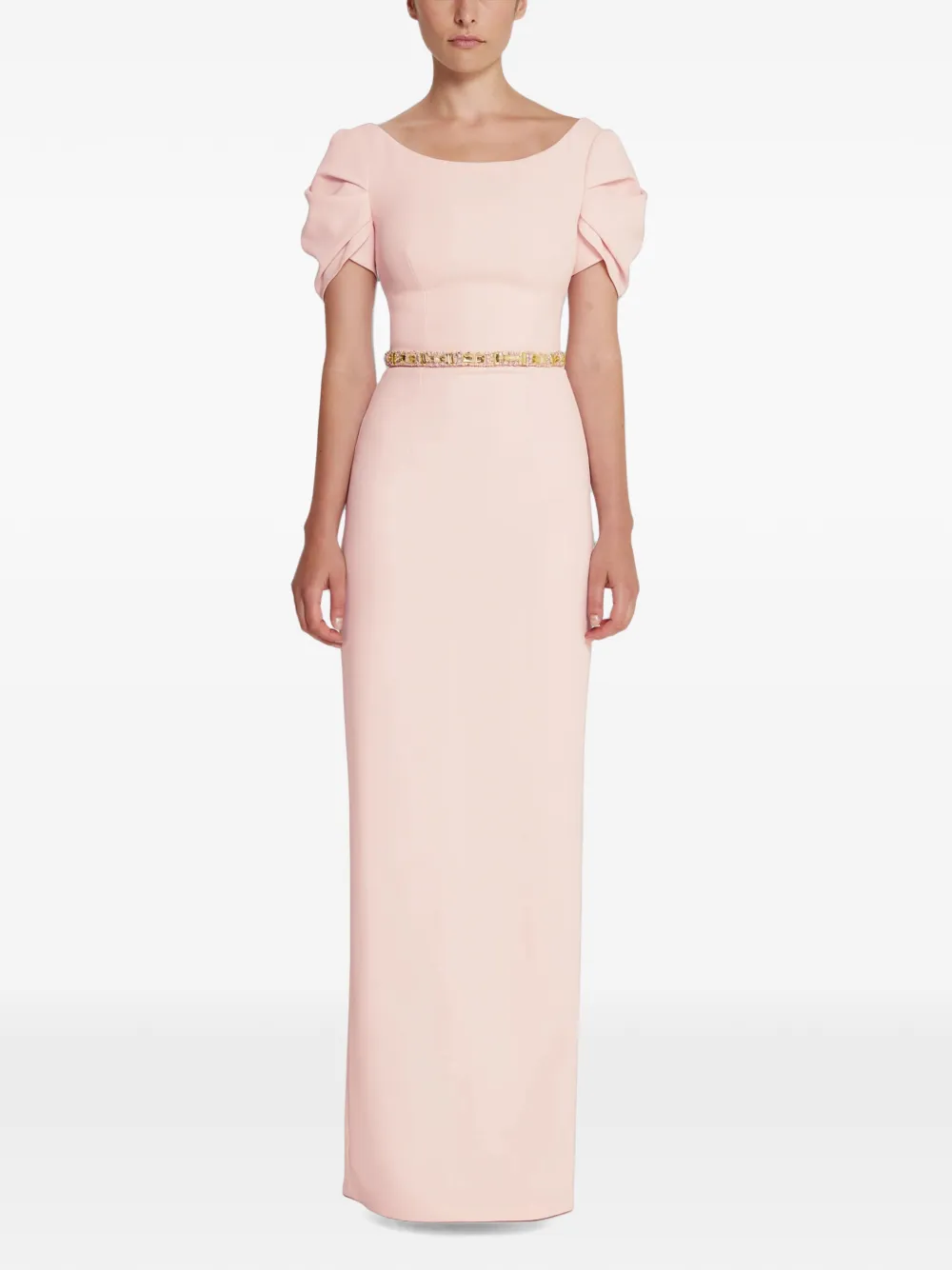 Safiyaa Vanna Sculptural-sleeve Maxi Dress in Pink, view 2