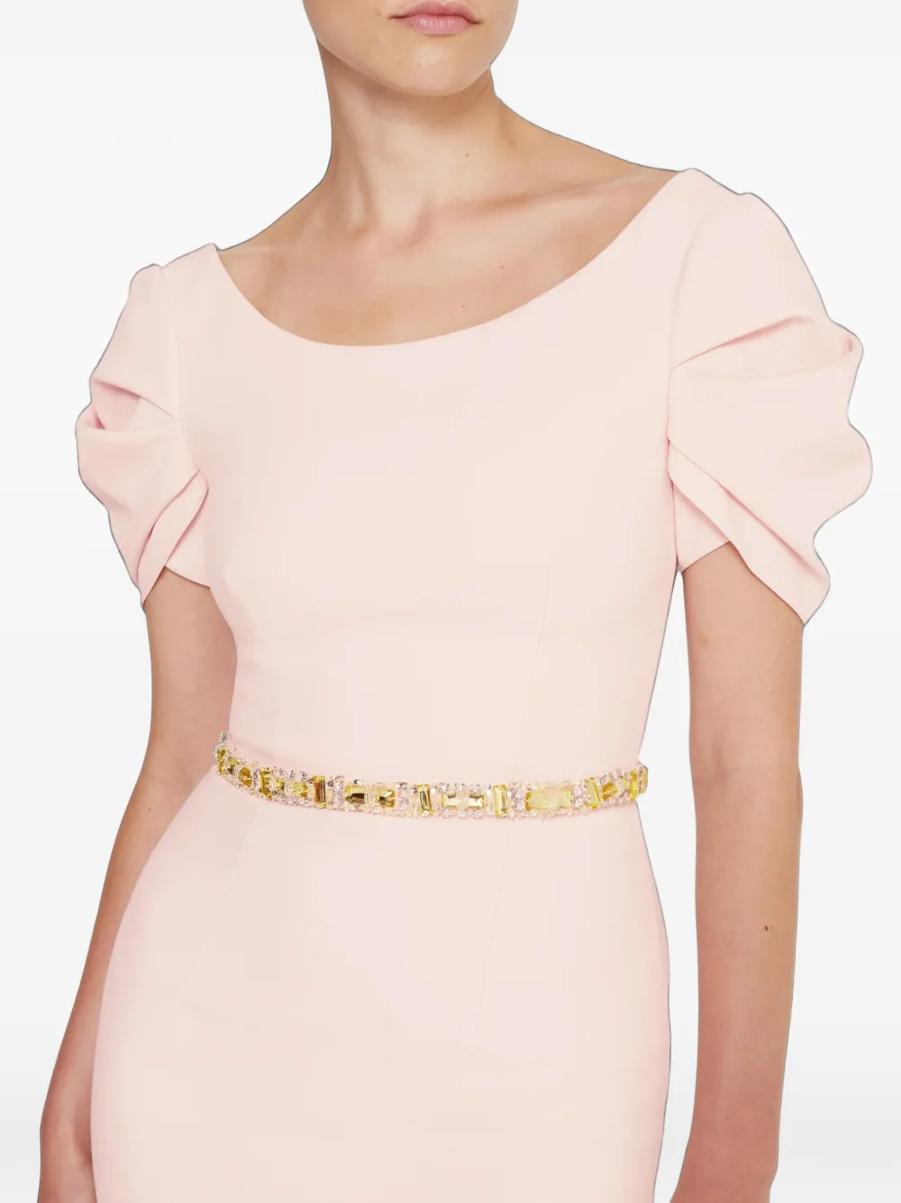 Safiyaa Vanna Sculptural-sleeve Maxi Dress in Pink, view 5