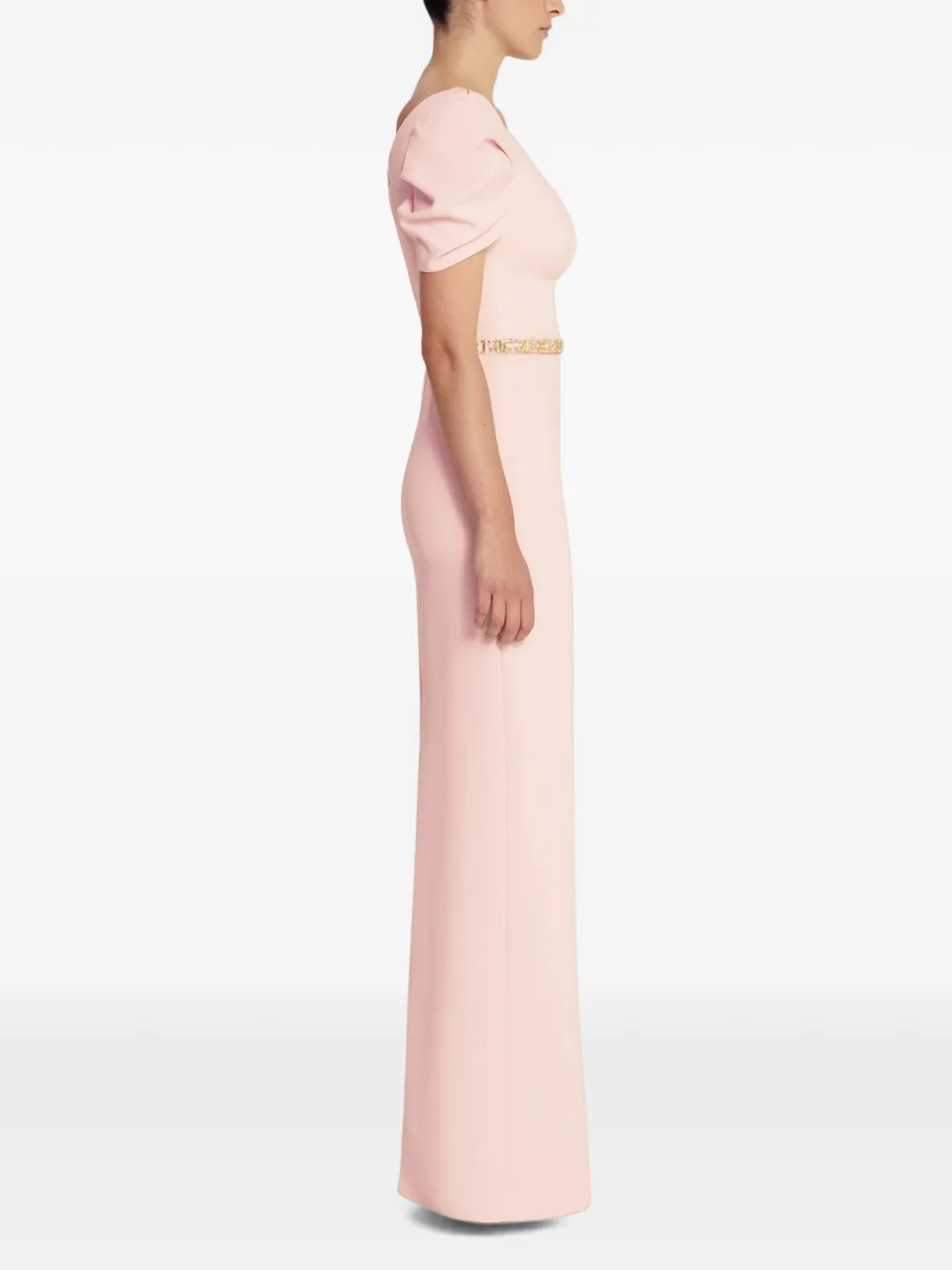 Safiyaa Vanna Sculptural-sleeve Maxi Dress in Pink, view 3