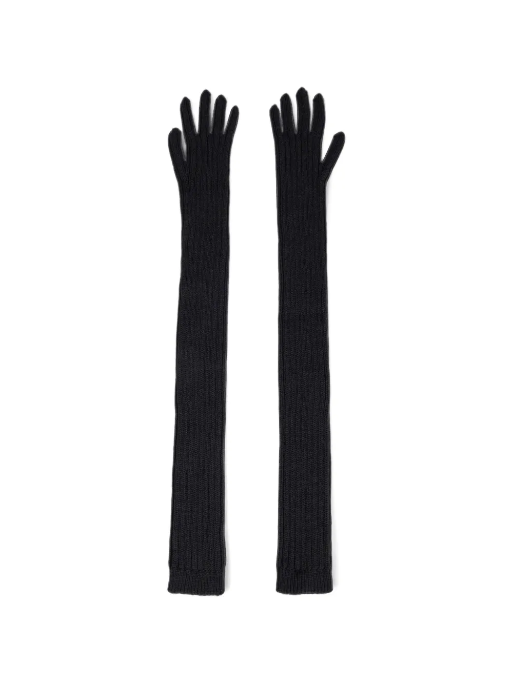 Alberta Ferretti ribbed-knit gloves - Nero