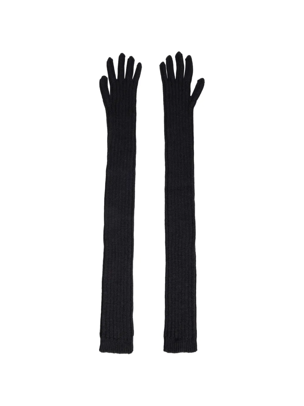 Alberta Ferretti ribbed-knit gloves - Nero