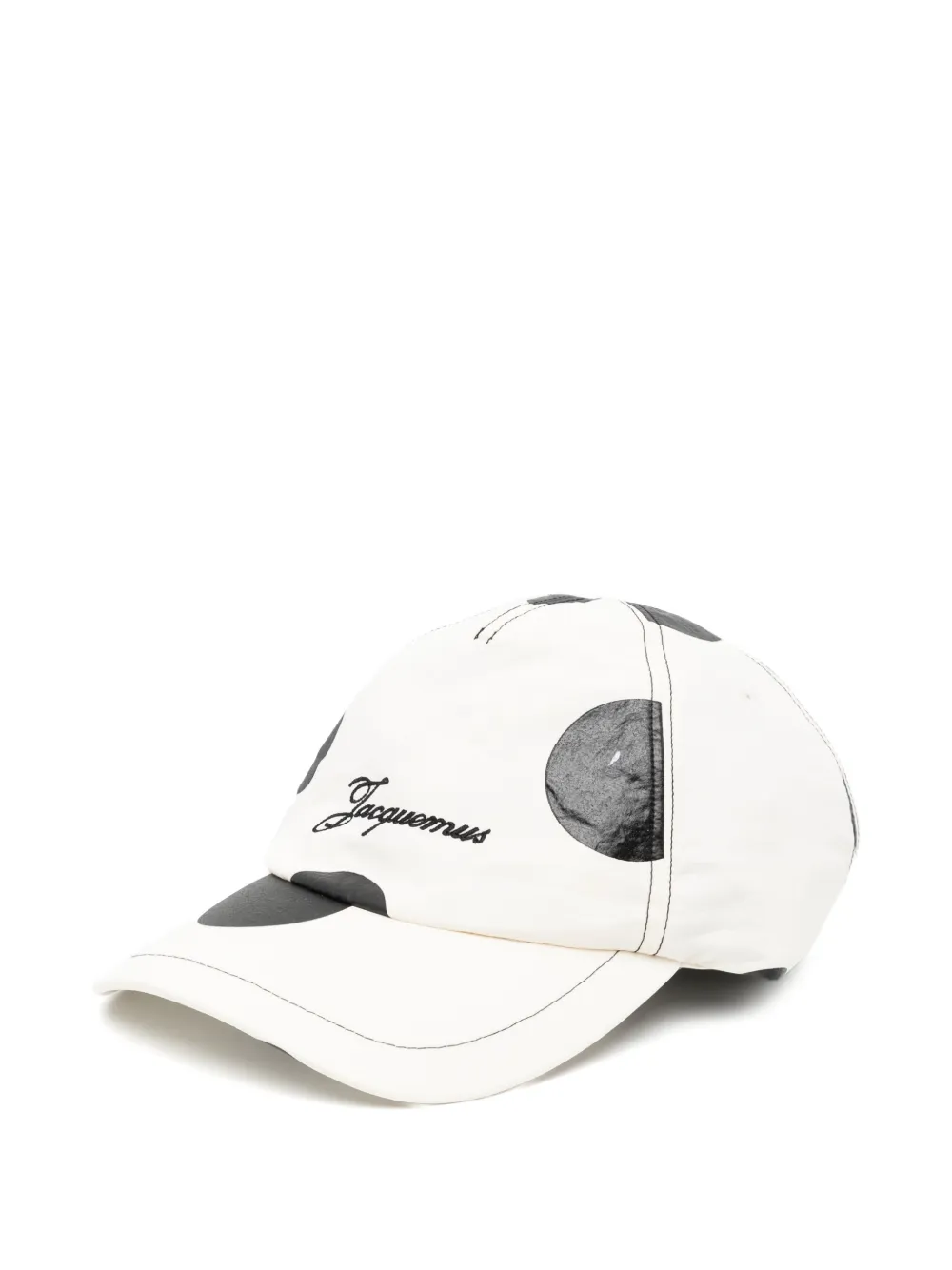 Jacquemus polka-dot logo-embroidered baseball cap - Toni neutri